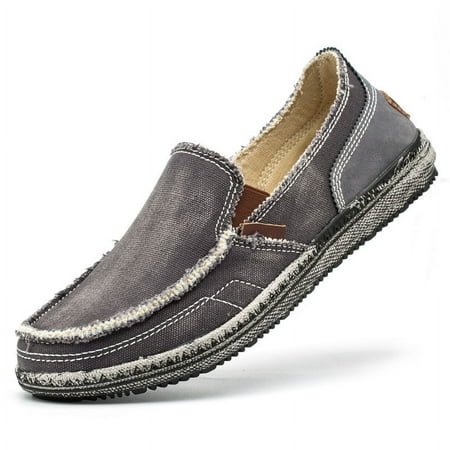Men s Denim Comfortable Casual Loafers -Slip On Flat Shoes
