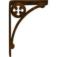 thumbnail image 3 of Ekena Millwork 1 1/2"W x 5 1/2"D x 8"H Crawley Wrought Iron Bracket, (Single center brace), Antiqued Bronze, 3 of 10