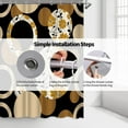 thumbnail image 5 of Yellow Black Floral Boho Shower Curtain Circle Flowers Abstract Geometric Bath Curtain Mid Century Modern Aesthetic Polyester Fabric Bathroom Decor Sets 72" x 72", 5 of 5