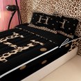 thumbnail image 3 of Meiyoeat Trendy Leopard Letter H Zipper Full Size Comforter Sets with Fitted Sheet and 2 Pillowcases for Women Kids, Chic Polka Dot Zipper Bedding Set for Nursery,4pcs,Black Reversible, 3 of 6