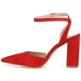 thumbnail image 3 of Journee Womens Tyyra Buckle High Block Heel Pointed Toe Pumps, Widths Available, 3 of 10