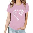 thumbnail image 2 of Meichang T-Shirts de la Saint-Valentin pour Femmes Hauts Mignons Imprimé Cœur Vacances Col Rond Hauts Décontractés Manches Courtes Cadeaux T-Shirts Blouses Liquidation de Printemps, 2 of 3