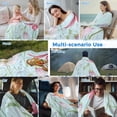 thumbnail image 5 of Blue Pink Green Floral Cooling Blanket, Lightweight Breathable Summer Throw Blanket with Double Sided Cold Effect, Seasonal Botanical Blooms Picnic Beach Blankets Bed Sheet for Hot Sleepers 60"x80", 5 of 8