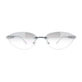 thumbnail image 5 of Womens Rimless Metal Rim Cat Eye Pyramid Stud Jewel Arm Sunglasses Silver - Clear Mirror, 5 of 8