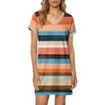 thumbnail image 4 of LIaqionyy Dresses for Womens V Neck Short Sleeve Casual Summer Work Fashion T Shirt Dress Vacation Clothes, 4 of 6