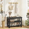 thumbnail image 4 of EDX 3 Tier Bamboo Shoe Rack Bench,  11.3'' x 19.7'' x 18'' Storage Seat Organizer with 286lb Capacity for Entryway,  Bedroom and Living Room,  Black, 4 of 9