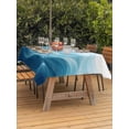 thumbnail image 3 of Outdoor Tablecloth with Umbrella Hole for Patio/Picnic/Party/Camping, Teal Blue Ombre Waterproof Table Cloth Rectangle Table Cover Washable, Summer Beach Ocean Waves Coastal (52"x 70"), 3 of 9