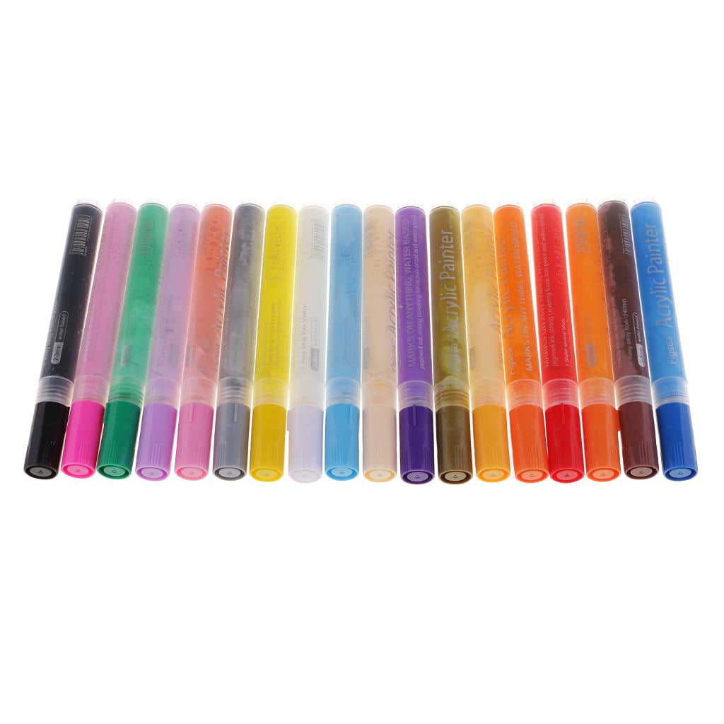 FVDPWYE 18 / 24 / 28 Colors Acrylic Paint Markers, Waterproof Acrylic Paint Marker Set 18 Colors