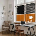thumbnail image 5 of Orange Black Kitchen Curtain for Berdoom Living Room Cafe 45 Inch Length, Farmhouse Striped Modern Abstract Art Tiers Curtains Light Filtering Drapes Rod Pocket Window Treatment 2 Panels 52"Wx45"L, 5 of 8