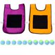 thumbnail image 1 of FELTECHELECTR Juego de pelota y chaleco adhesivo para niños, juego grupal para el hogar y la escuela (chaleco morado y naranja, 10 pelotas de esponja, color aleatorio), 1 of 6