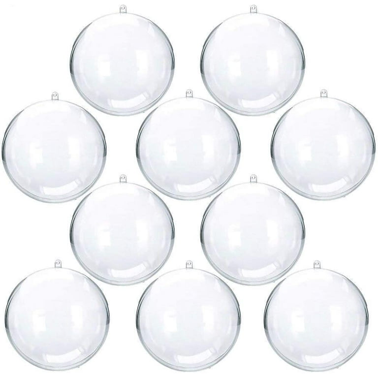 24 Pcs Clear Plastic Fillable Ornament Balls,70mm DIY Fillable Christmas  Ornaments Balls for Christmas,Holiday, Wedding,Party,Home Decor