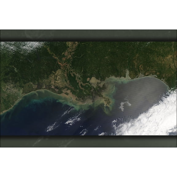 24"x36" Gallery Poster, Oil Leak from Damaged Well in Gulf of Mexico