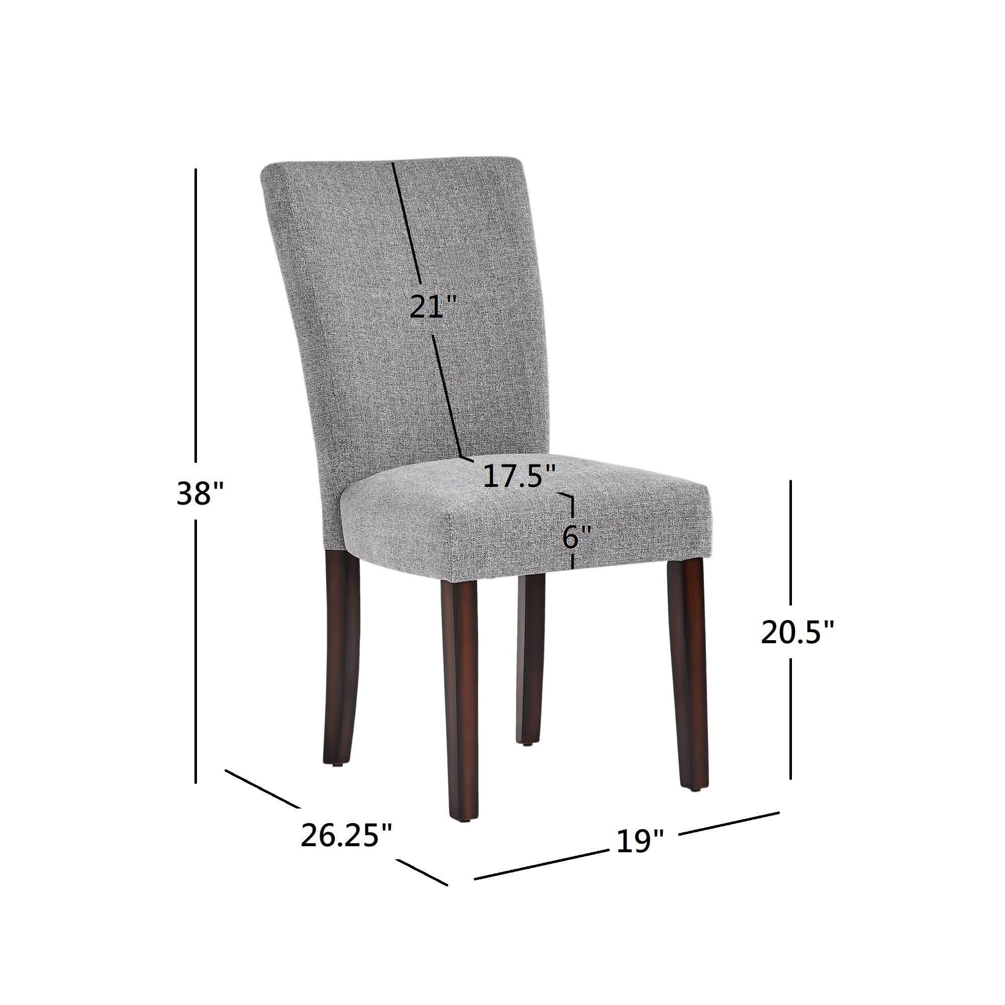 Weston Home Wingston Classic Upholstered Dining Side Chair, Beige/Espresso (Set of 2)