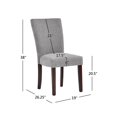 thumbnail image 5 of Weston Home Wingston Classic Upholstered Dining Side Chair, Beige/Espresso (Set of 2), 5 of 7