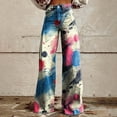 thumbnail image 2 of yunLCZ Womens Dress Pants Wide Leg Pants Women's High Waisted Flower Patterned Pants Lightweight And Loose Casual Colorful Pants Heavyweight Pants Business Work Casual Pants, 2 of 4