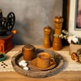 thumbnail image 4 of Multipurpose Decorative Tray With Rounded Edges, Handcrafted Distressed Finish Round Wooden Serving Tray For Versatile Use In Your Home, 4 of 6
