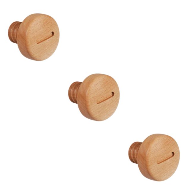 kurtrusly Crochet en Bois d'Érable Moderne Vis Murale Nordique Premium pour Organisation de Garde-Robe Design Rond 5.5x6cm 3Set