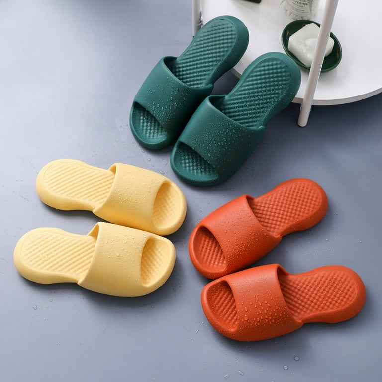 Feeling Super Thick Soft Bottom Plastic Slippers Women'S Summer Indoor Home Deodorant Bathroom Sandals And Slippers Men'S Home Bath Red 37-38 -