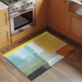 thumbnail image 3 of 2x3 Door Mat Rug, Teal Yellow Non-Skid Rubber Backing Large Rectangle Rugs - Living Room Bedroom Home Office, Orange Oil Painting Modern Abstract Geometric Indoor Floor Mat Carpets Washable Rug, 3 of 9
