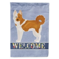 Carolines Treasures CK3667GF Nordic Spitz Welcome Flag Garden Size  Small multicolor