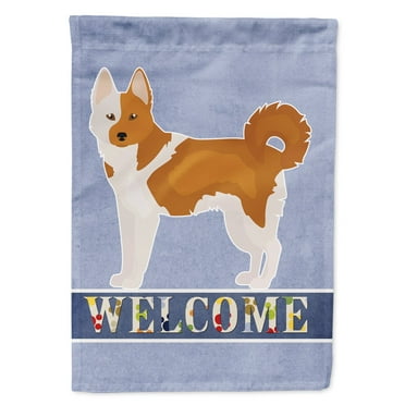 Carolines Treasures CK3667GF Nordic Spitz Welcome Flag Garden Size  Small multicolor