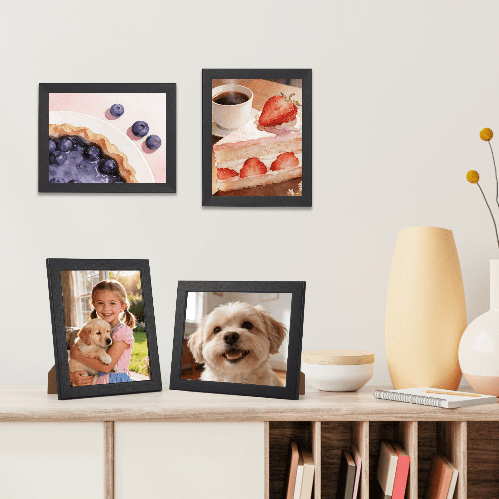 7 Pack 8x10 Picture Frames for Wall Mount and Tabletop Display