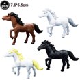 thumbnail image 2 of Figuras de Mini caballo para fiesta de cumpleaños, decoración de pastel de caballo de carreras, juguete de valla de Corral, Cowboy Cowgril, suministros de cumpleaños（Plata, 2 of 5