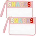 thumbnail image 4 of 2 Pcs Trousse de Maquillage Transparente Imperméable Pochette à Collations Réutilisable Multi-Usage pour Voyage Plage Camping Magasinage, 4 of 6