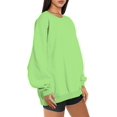 thumbnail image 4 of ORUYROP Chandails en Molleton Surdimensionnés pour Femmes Manches Longues Col Rond Chandail Décontracté Ample Couleur Unie Polaire Tops Pulls, 4 of 7