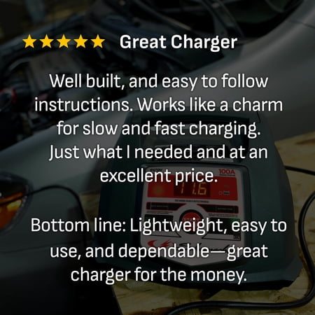 SCHUMACHER ELECTRIC 6A CAR BATTERY CHARGER AND 100A ENGINE START, MAINTAINER, 30A BOOST, BATTERY AND ALTERNATOR TESTER, 6V/12V BATTERIES, SC1564