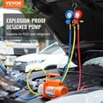 thumbnail image 2 of VEVOR 1/4 HP 4.5 CFM AC Bomba de vacío y juego de manómetro, paleta rotativa de una sola etapa HVAC bomba de vacío de aire A/C kit de refrigerante conjunto de manómetro, con bolsa de transporte de man, 2 of 9