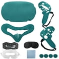 thumbnail image 2 of Accessories For Oculus Quest 2, [2023 Upgraded] VR Silicone face Cover, Quest 2 Touch Controller Grip Cover, Protective Lens Cover, Disposable Eye Cover, Thumb Button Cap, Green, 2 of 7