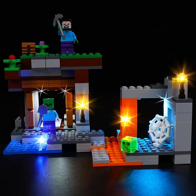 Kyglaring Kit d'Éclairage LED pour Lego Minecraft la Mine Abandonnée 21166 Ensemble de Construction (Pas de Modèle) - Ensemble de Lumière Compatible avec 21166 Grotte Zombie (Version Classique)