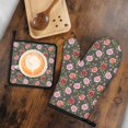 thumbnail image 6 of Pioneer Flower Floral Print Pattern 1-Pack Oven Mitts Set, Heat Resistant Kitchen Gloves, 7.7" X 12", 6 of 6