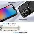 thumbnail image 5 of Compatible with iPhone 15 Pro Max Case Magnetic [Support Magsafe Charger] Glitter Bling Sparkly Wireless Electroplate Shockproof Camera Protective Crystal Full Body Protection Cover-Black, 5 of 11