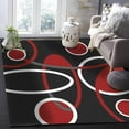 thumbnail image 2 of Red White Black Square Geometric Circle Area Rug, Modern Abstract Art Line Rugs For Room Sofa Living Room Mat Bedroom Home Decor Floor Mats Carpet 3 x 4ft, 2 of 6