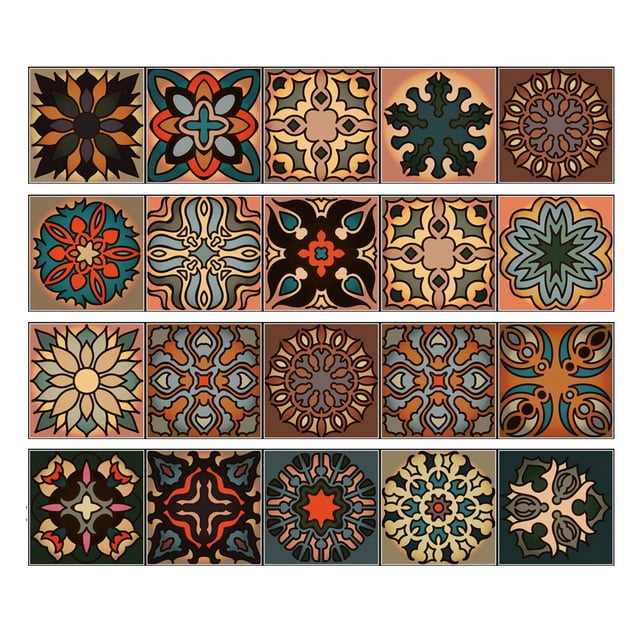 20 Pcs 3D Multi Moroccan Self-Adhesive Bathroom Kitchen Wall Stair Tile Sticker,20x tile sticker