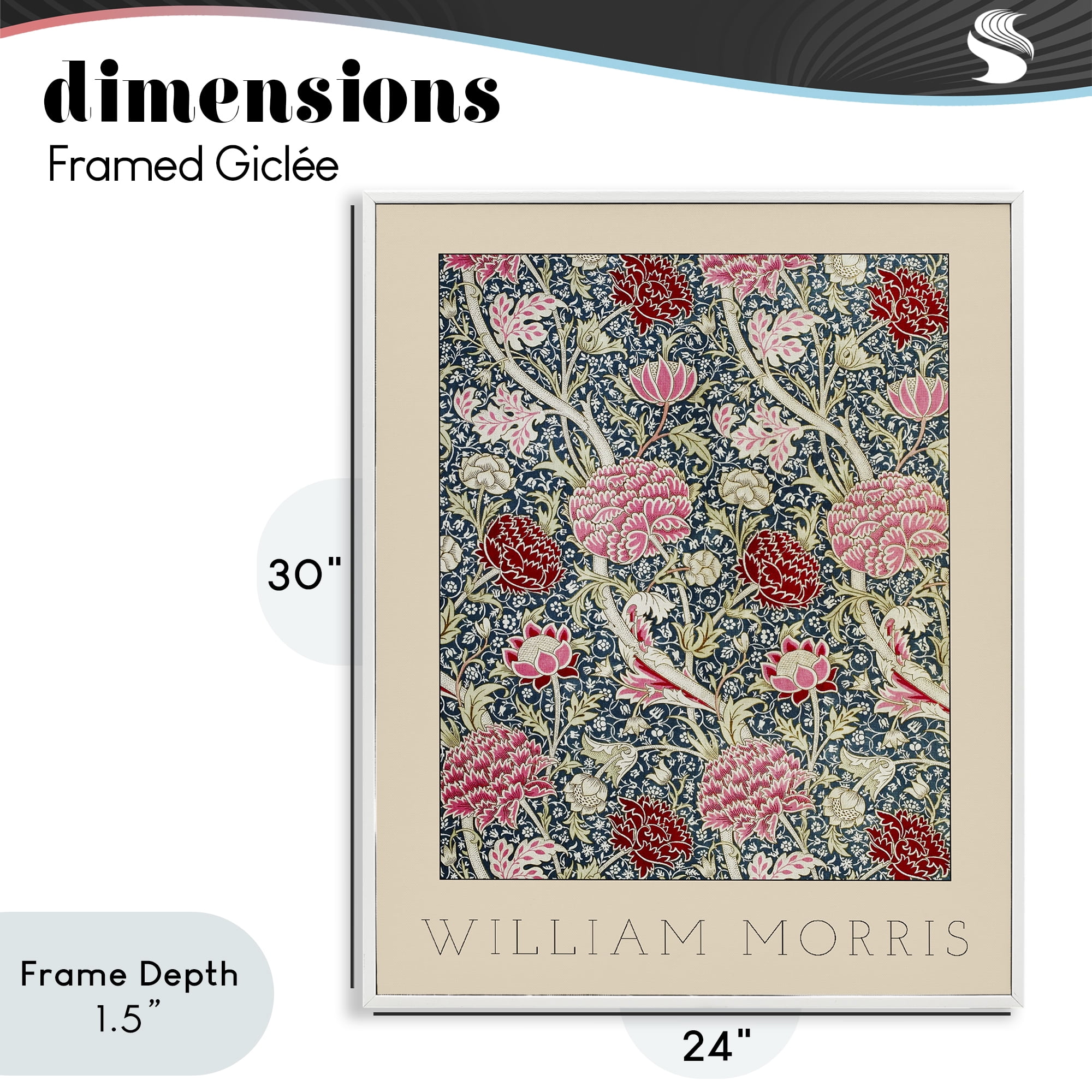 Stupell Industries Ornate Intertwined Flower Classic White Framed Giclee Art, design by Lil' Rue