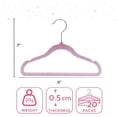 thumbnail image 4 of Concepts Baby Hangers, Dark Pink Glitter Infant Hangers with Chrome Hook - Space-Saving Clothes Hanger, 20-Pack, 4 of 7