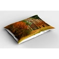 thumbnail image 2 of Ambesonne Fall Pillow Sham 2 Pack, Cloudy Day in September, 26"x20", Orange Green Brown, 2 of 3