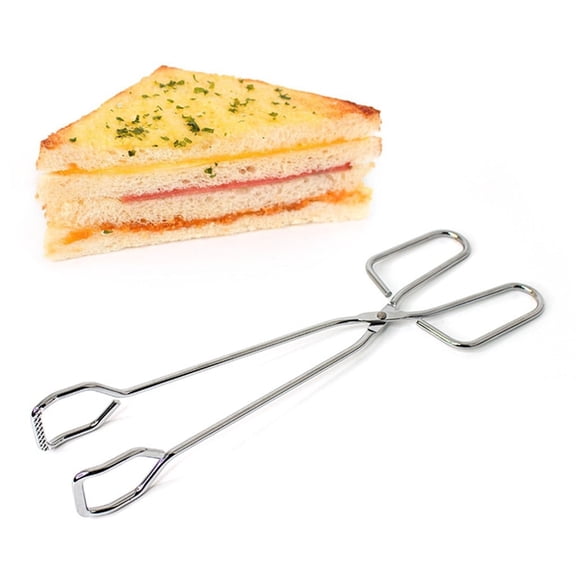 Stainless Steel Kitchen Tongs 12 in, Heavy-Duty Locking Food Clip, Heat-Resistant Barbecue Cooking Tongs with Non-Slip Grip, Hanging Loop, 1 Pack