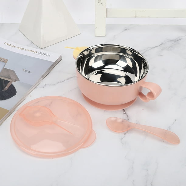 Vajilla De Alimentación Para Niños, Cuenco Para Preservación Del Calor Con Inyección De Agua, Cuenco Con Ventosa, Caballo Rosa, Elefante Verde Para Bebés