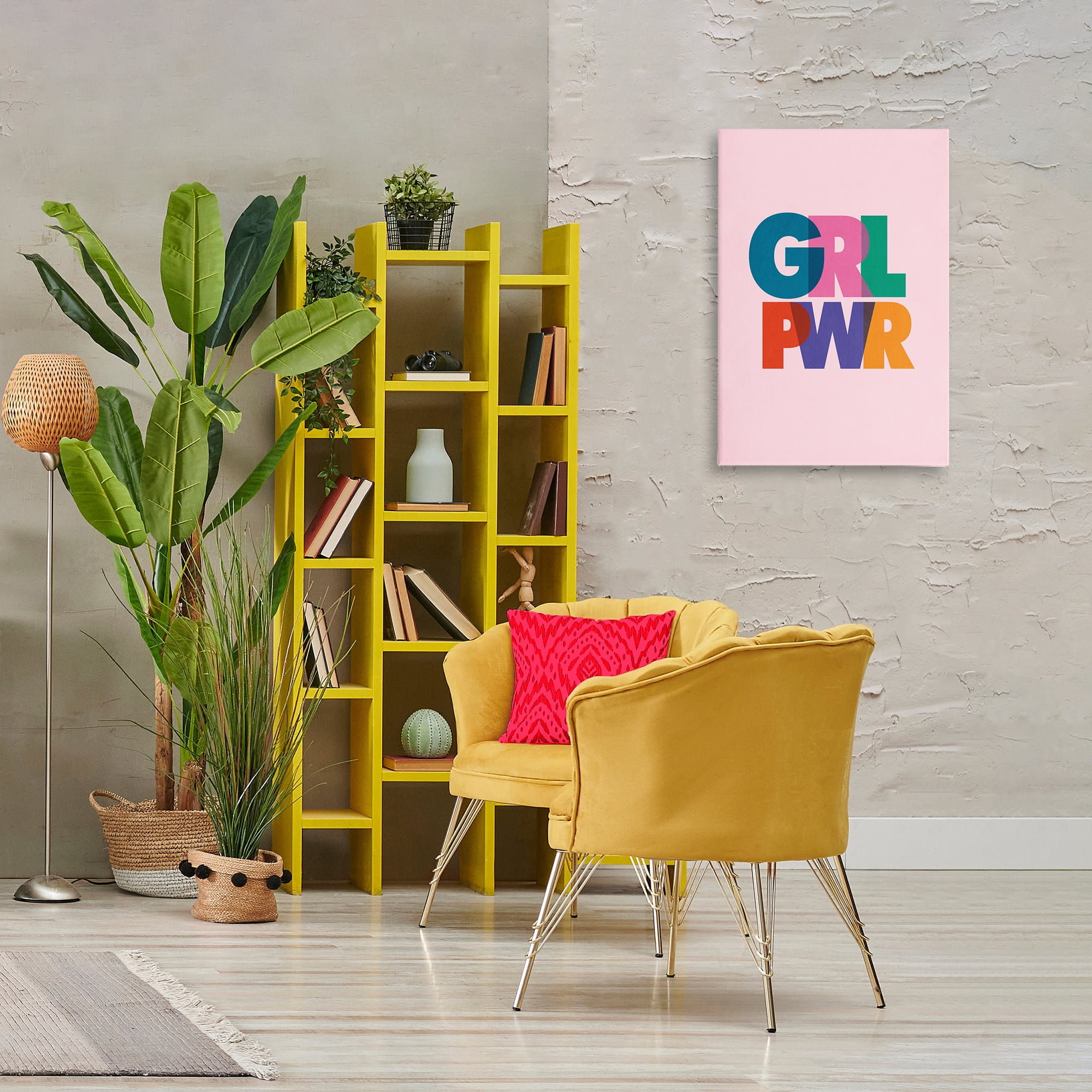 Stupell Industries Girl Power Pastel Text Text & Numbers Painting Wrapped Canvas Art Print Wall Art, 20 x 30