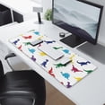 thumbnail image 2 of Long Mouse Pads for Desk,White Colorful Dinosaurs Silhouette Desk Mats on Top Of Desks, Desk Mouse Pad Extra Large with 3mm Non-Slip Base and Stitched Edge for Gaming,Work,Home 31.5"x11.8", 2 of 5