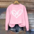 thumbnail image 5 of YueHuiYing Women's Oversized Hoodie with Heart Line Print Crew Neck Long Sleeve Valentine's Day Casual Sportswear Fashion Top, 5 of 5