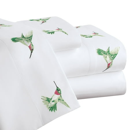 Hummingbird Spring Embroidered Bed Sheet Set Walmart Com