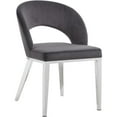 thumbnail image 1 of Meridian Furniture Roberto 19"H Velvet Dining Chair in Gray, 1 of 5