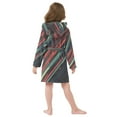 thumbnail image 7 of FORMRS Niños Bathrobe Unisex Hooded Robe Soft Plush Pajamas Sleepwear, Size 7-9T, Red Abstract Lines, 7 of 7