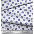 thumbnail image 3 of Soimoi Satin Silk Fabric Dot & Snow Flakes Floral Print Fabric by the Yard 42 Inch Wide, 3 of 3
