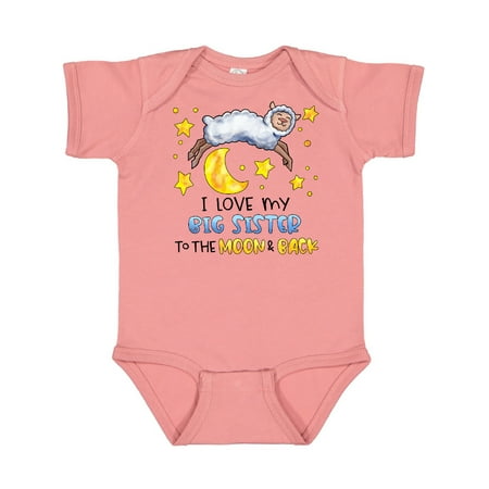 

Inktastic I Love my Big Sister to the Moon and Back Cute Sheep Gift Baby Boy or Baby Girl Bodysuit